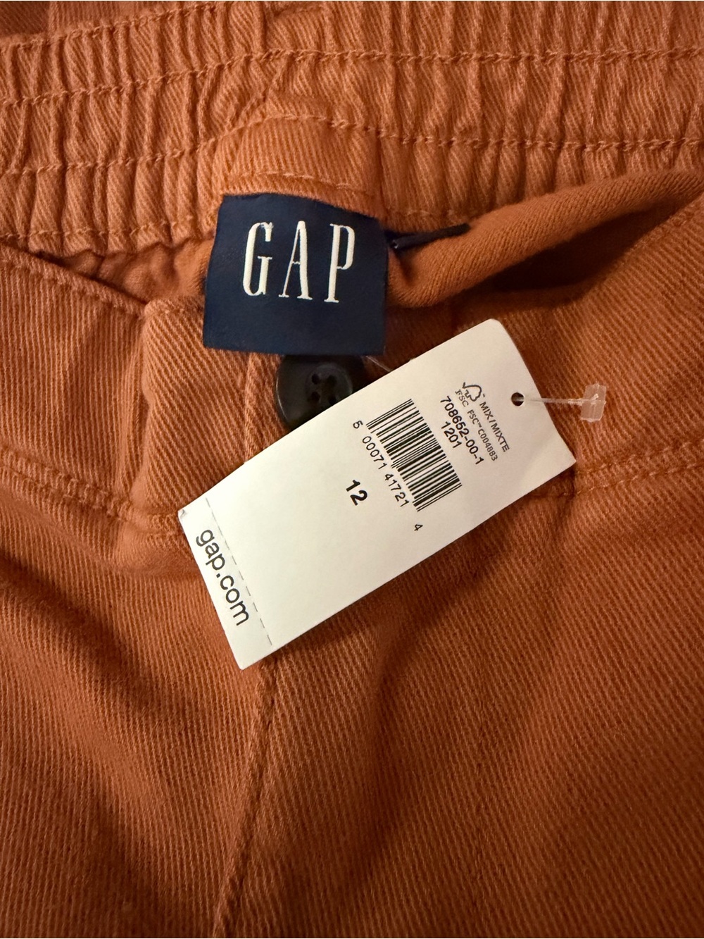 GAP Women's Cropped Chino Pants in Rust Orange - Picture 6 of 8